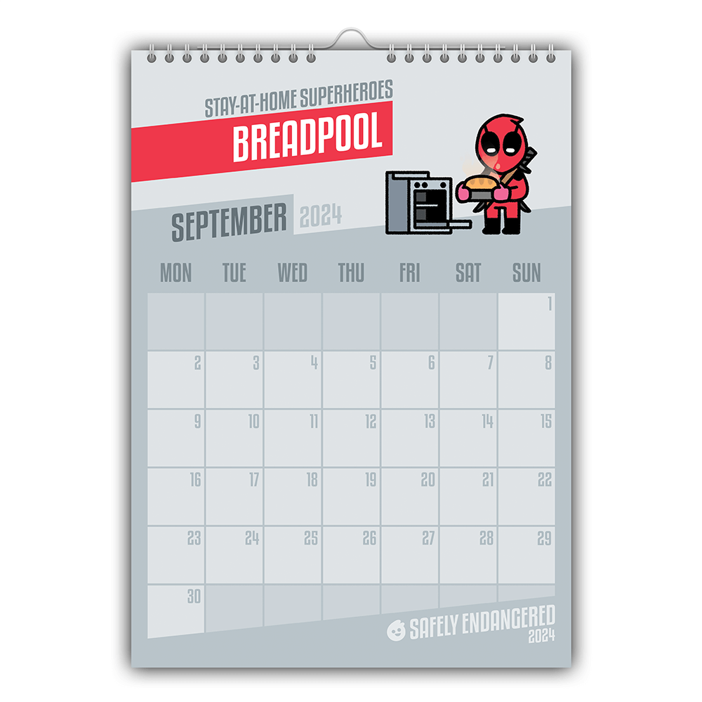 2024 Calendar: "Stay-At-Home Superheroes"